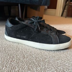 GOLDEN GOOSE {RARE} all black suede and leather sneakers